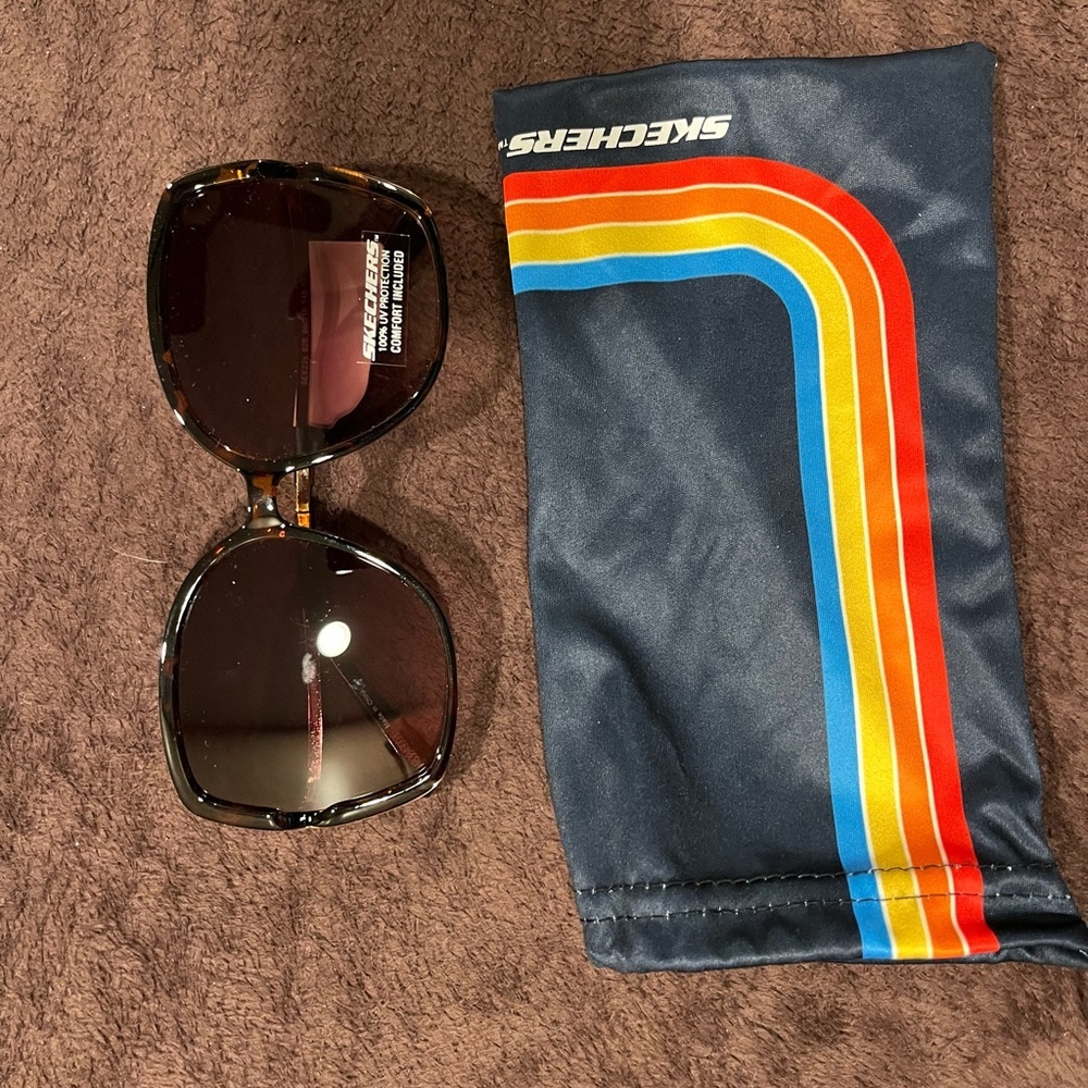SKETCHERS SUNGLASSES BROWN WITH CLOTH BAG NEW​